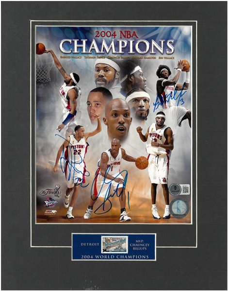 2004 Pistons 8x10 Signed by Tayshaun, Chauncey & Ben
