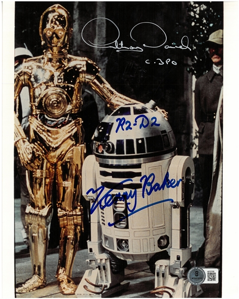 Anthony Daniels & Kenny Baker Autographed 8x10