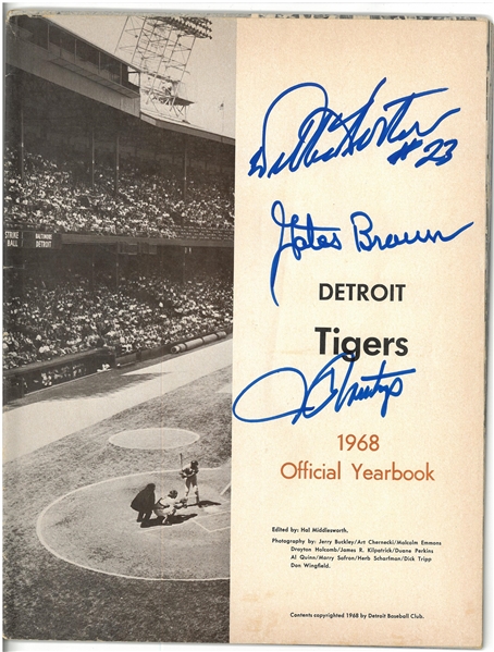 1968 Detroit Tigers Yearbook Signed by 3