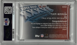 Tom Brady 2002 Topps Super Bowl Goal Post Relic PSA 8