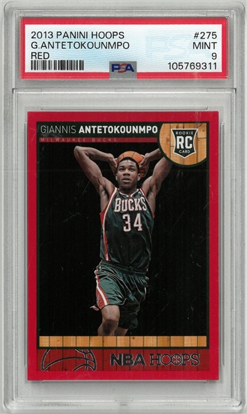 Giannis Antetokounmpo PSA 9 2013 Panini Hoops Red