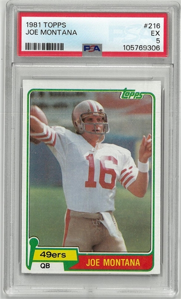 Joe Montana 1981 Topps Rookie Card PSA 5
