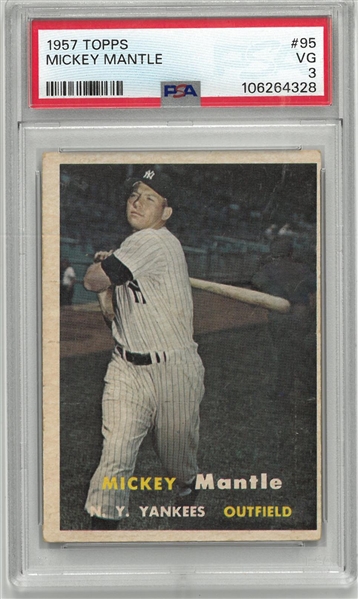 Mickey Mantle 1957 Topps PSA 3