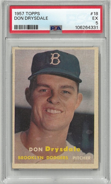 Don Drysdale 1957 Topps PSA 5 Rookie Card