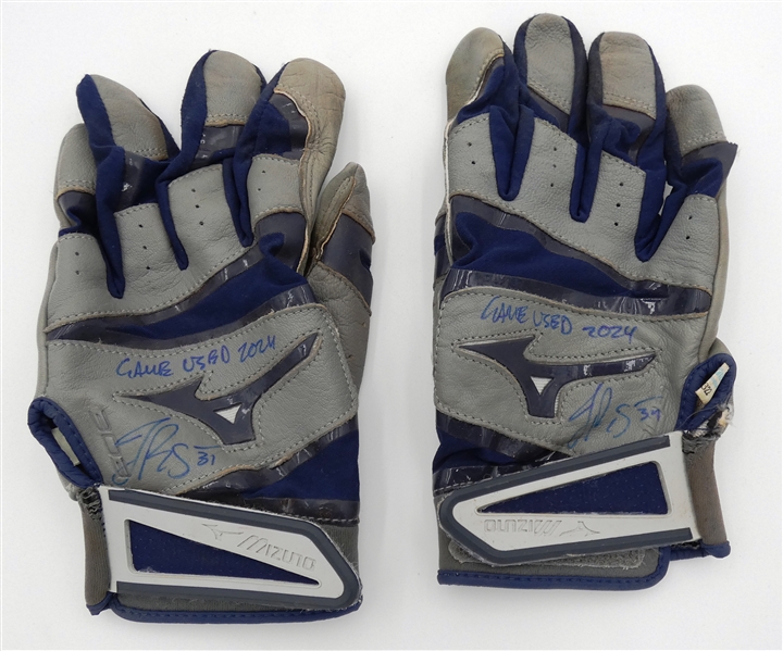 Jake Rogers Game Worn Autographed Batting Gloves