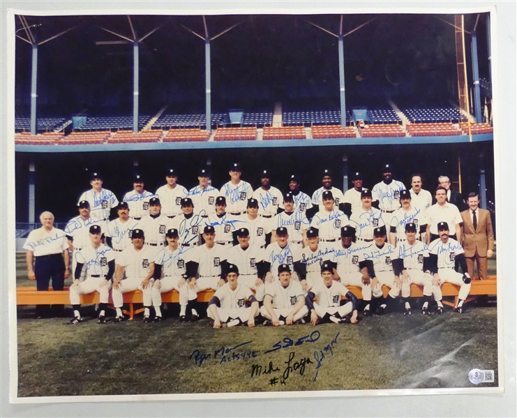 1984 Detroit Tigers Team Signed 16x20 (29 Autos)