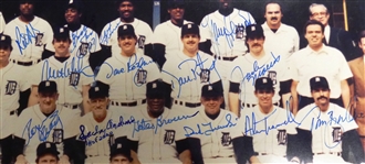 1984 Detroit Tigers Team Signed 16x20 (29 Autos)