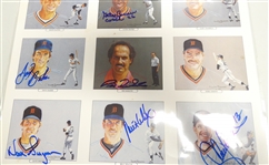 1984 Detroit Tigers Wave Card Uncut Sheet Signed by 10