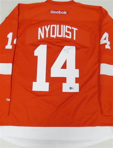 Gustav Nyquist Autographed Red Wings Jersey