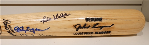 Milwaukee Braves Greats Bat Signed by 6
