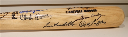 Milwaukee Braves Greats Bat Signed by 6