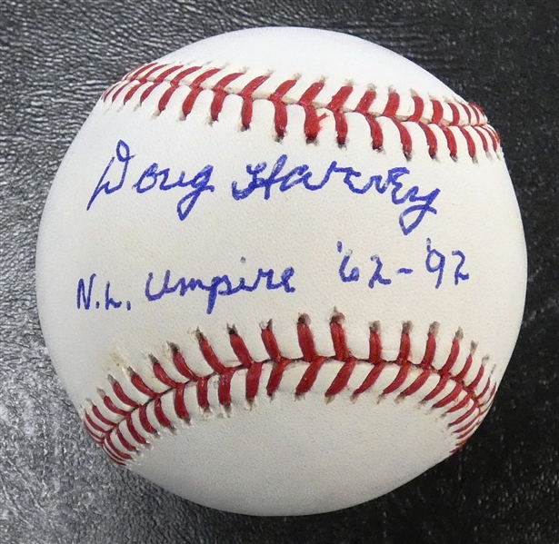 Doug Harvey Autographed Baseball