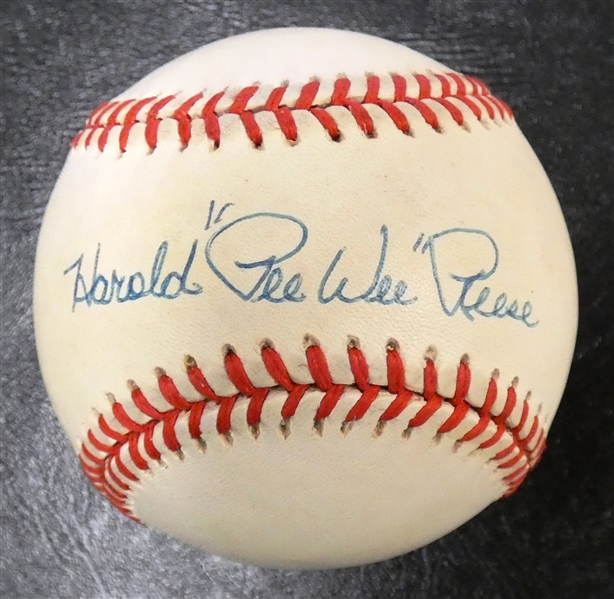 Harold "Pee Wee" Reese Autographed Baseball