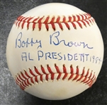 Bobby Brown Autographed Baseball