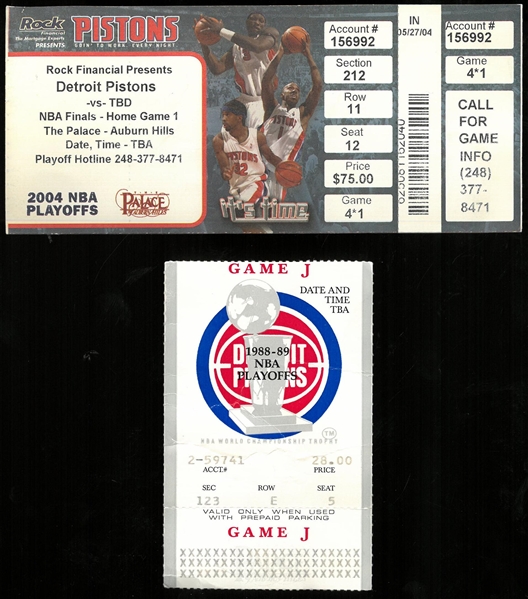 Pistons vs Lakers NBA Finals Tickets 1989 & 2004