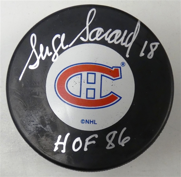 Serge Savard Autographed Canadiens Puck