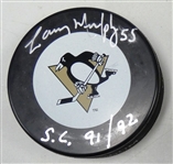 Larry Murphy Autographed Penguins Puck