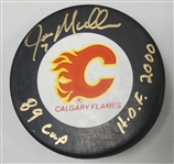 Joe Mullen Autographed Flames Puck