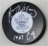Larry Jeffrey Autographed Maple Leafs Puck