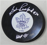 Bob Pulford Autographed Maple Leafs Puck