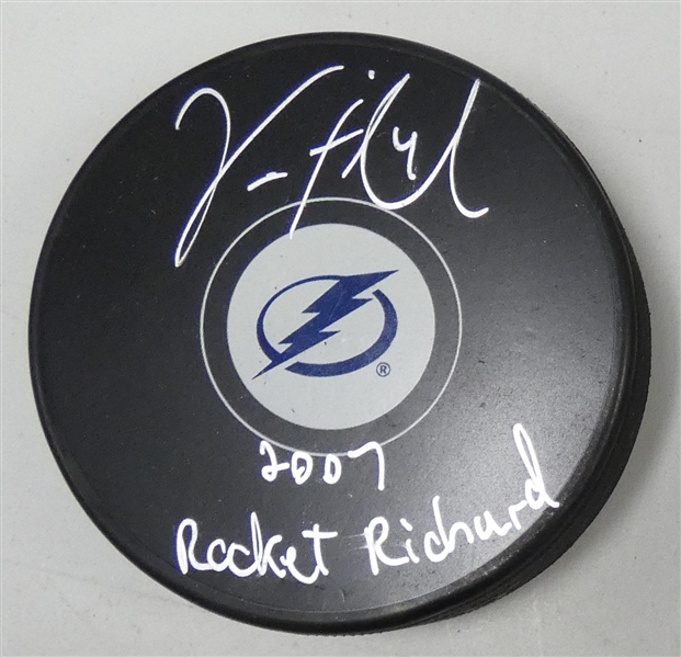Vincent Lecavalier Autographed Lightning Puck