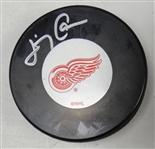 Jimmy Carson Autographed Red Wings Puck