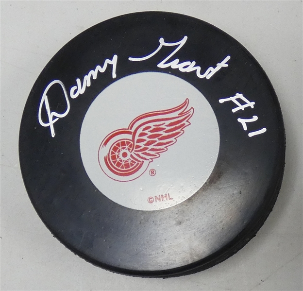 Danny Grant Autographed Red Wings Puck