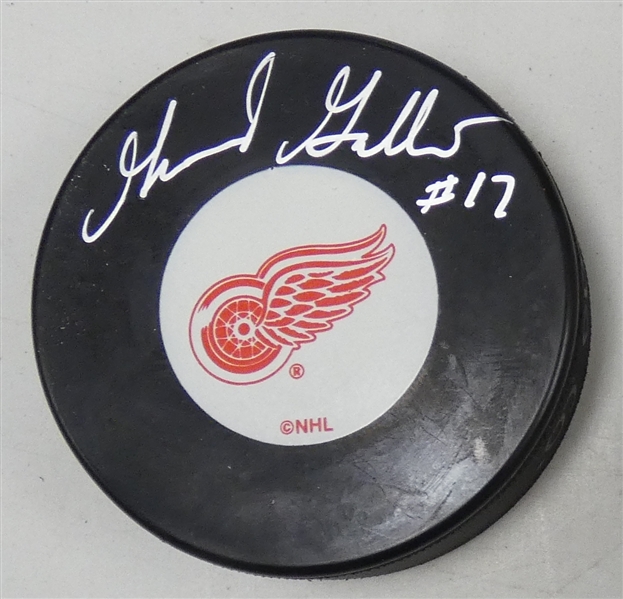 Gerard Gallant Autographed Red Wings Puck