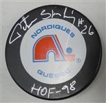 Peter Stastny Autographed Nordiques Puck
