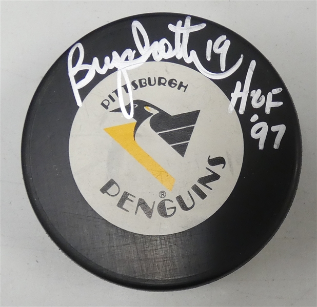 Bryan Trottier Autographed Penguins Puck