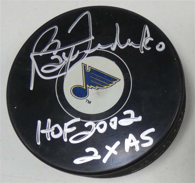 Bernie Federko Autographed Blues Puck