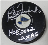 Bernie Federko Autographed Blues Puck