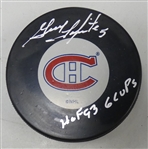 Guy Lapointe Autographed Canadiens Puck
