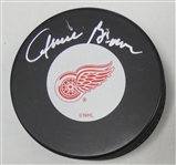 Arnie Brown Autographed Red Wings Puck
