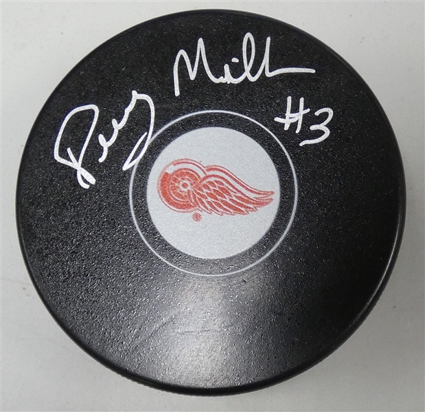Perry Miller Autographed Red Wings Puck