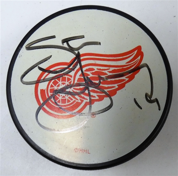 Steve Yzerman Autographed Red Wings Puck