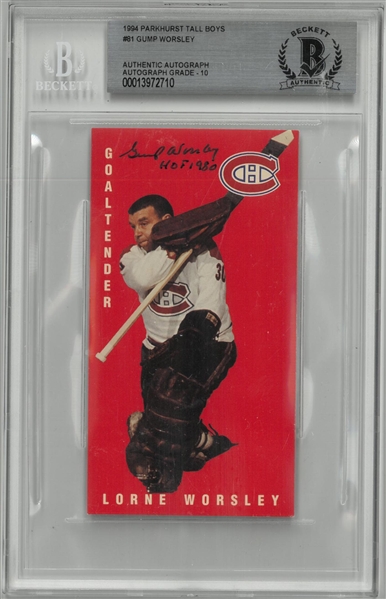 Gump Worsley Autographed 1994 Parkhurst