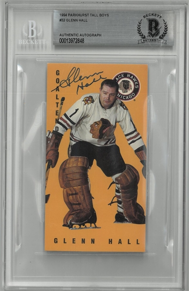 Glenn Hall Autographed 1994 Parkhurst