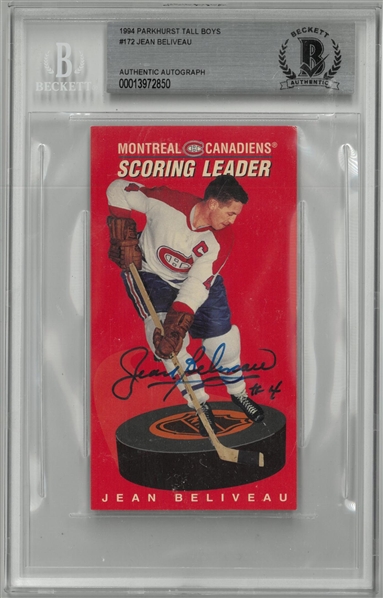 Jean Beliveau Autographed 1994 Parkhurst