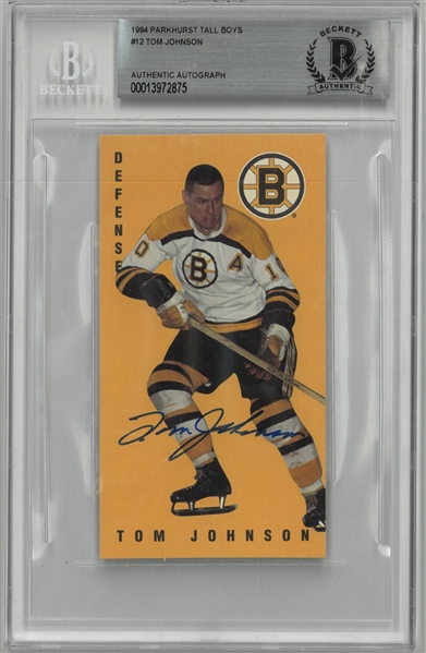 Tom Johnson Autographed 1994 Parkhurst