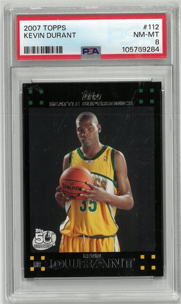Kevin Durant 2007 Topps PSA 8 Rookie Card