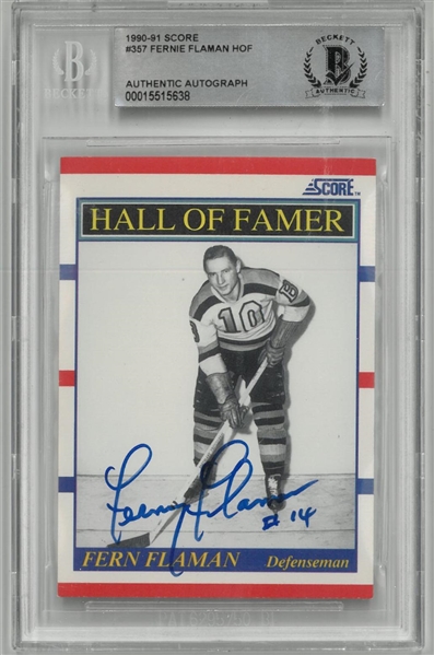Fern Flaman Autographed 1990 Score