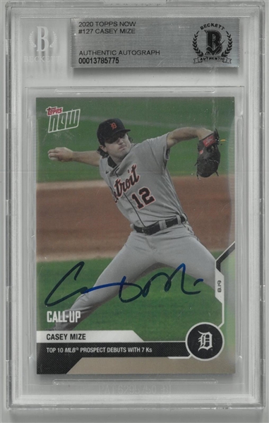 Casey Mize Autographed 2020 Topps Now