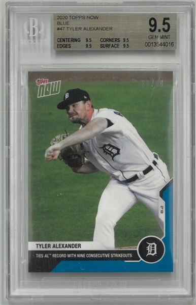 Tyler Alexander BGS 9.5 2020 Topps Now