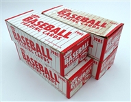 1981 Fleer Baseball Vending Box Lot of 4
