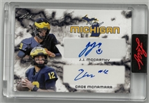 J.J. McCarthy & Cade McNamara Autographed Leaf Michigan Card