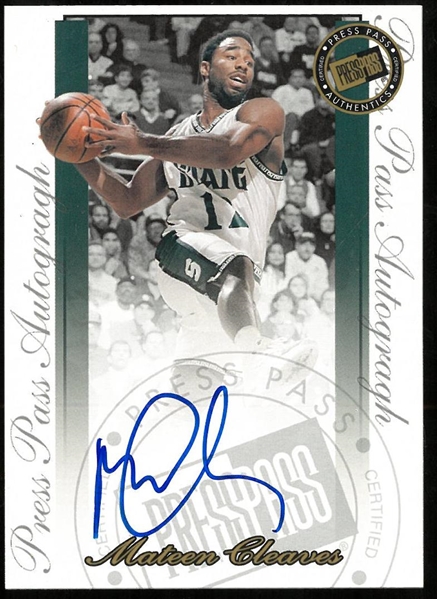 Mateen Cleaves Autographed Press Pass MSU Card