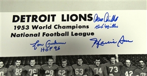 1953 Detroit Lions 16x20 Signed by 7