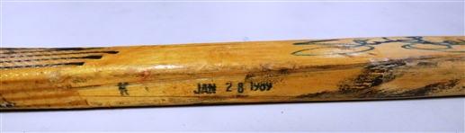 Steve Yzerman 1988/89 50th Goal Game Used Autographed Stick