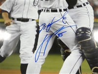 Justin Verlander & Ivan Rodriguez Autographed 1st No Hitter 16x20